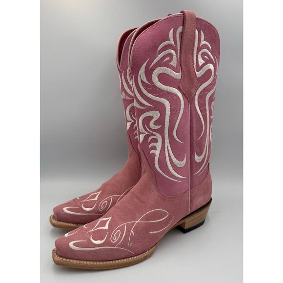 Ferrini Women's Belle Western Boots - Snip Toe Pink 10 - Picture 2 of 6